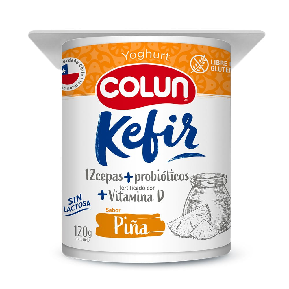 Yoghurt kefir Colun piña pote 120 g
