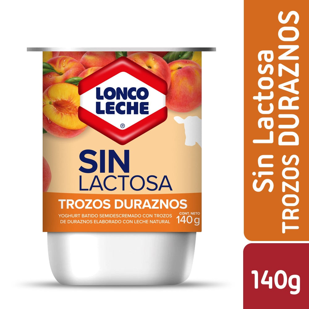 Yoghurt sin lactosa Loncoleche trozos durazno 140 g