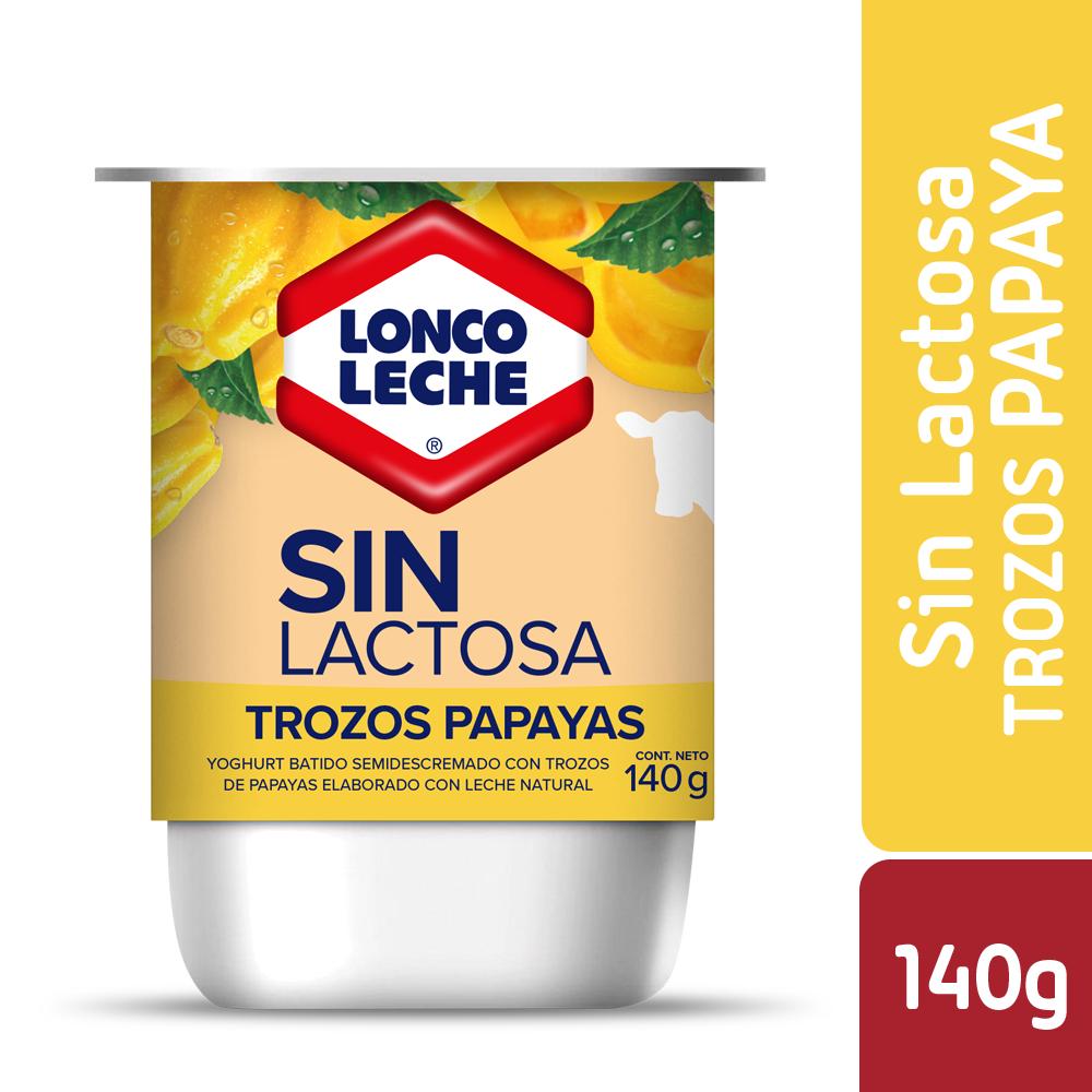 Yoghurt sin lactosa Loncoleche trozos papaya 140 g