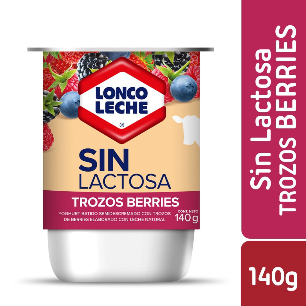 Yoghurt sin lactosa Loncoleche trozos berries 140 g