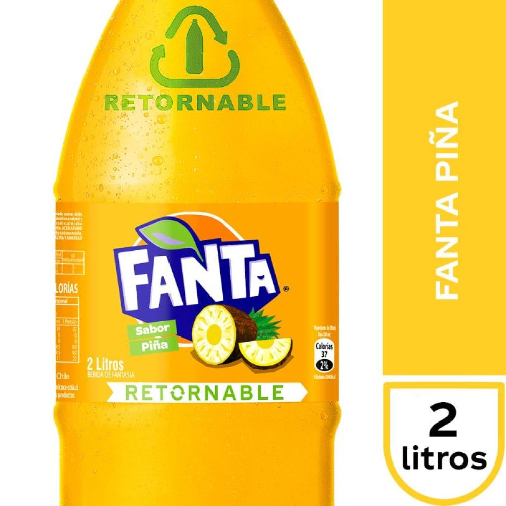 Bebida Fanta piña retornable 2 L + envase