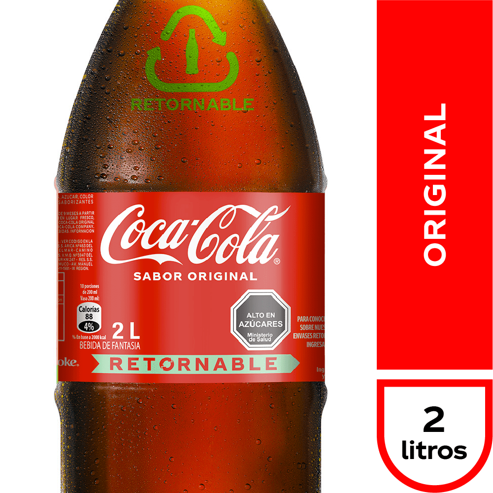 Bebida Coca Cola retornable 2 L + envase