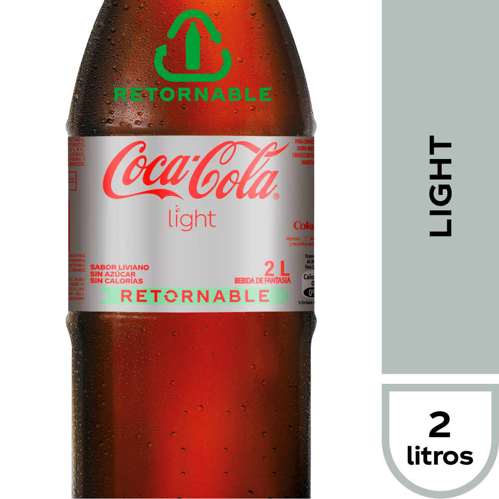 Bebida Coca Cola light retornable 2 L + envase