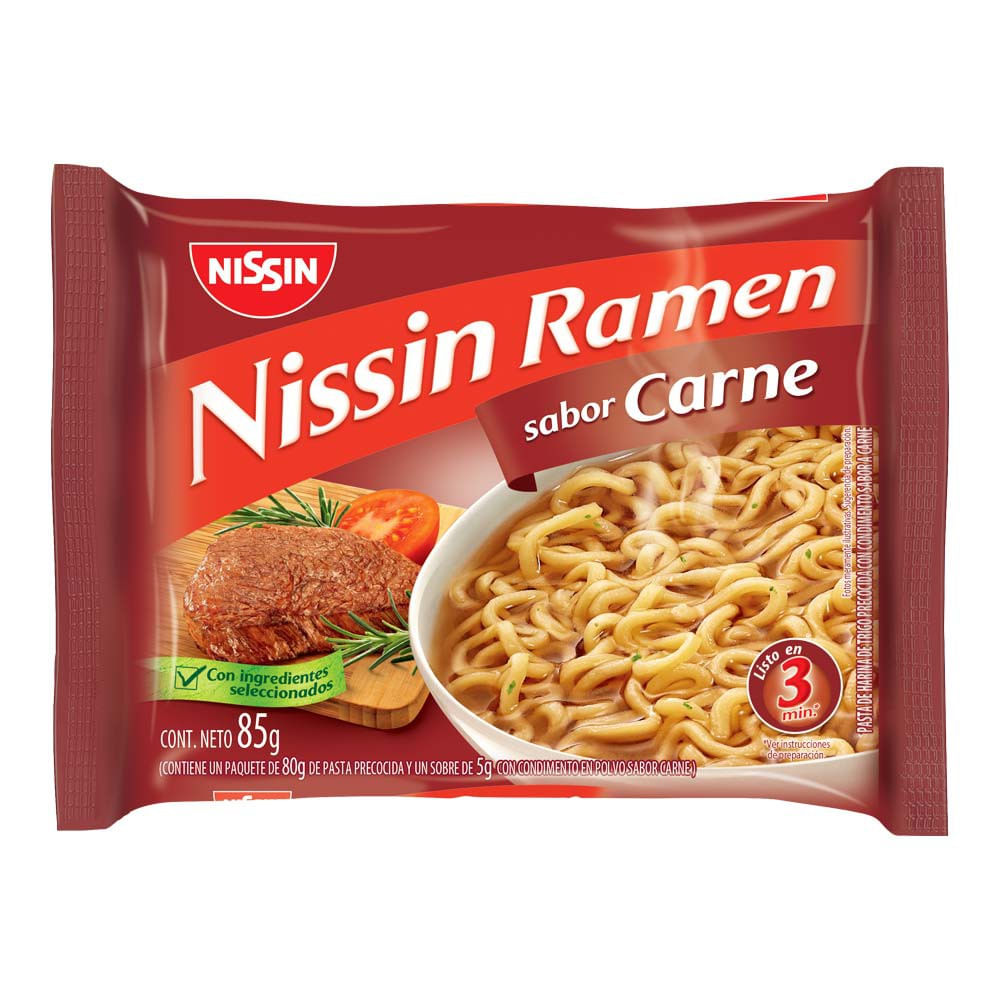 Pasta ramen instantánea sabor carne Nissin 85g