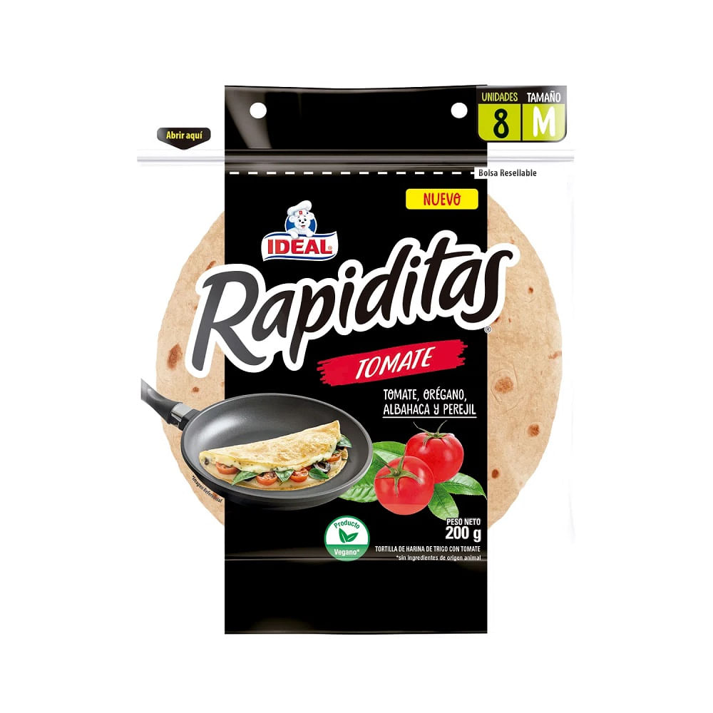 Tortillas rapiditas Ideal tomate orégano 8 un