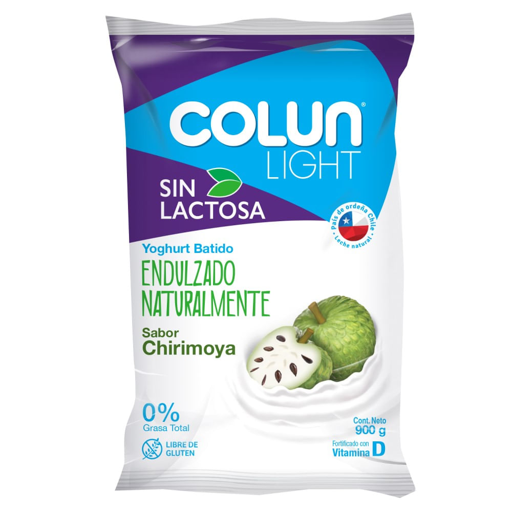 Yoghurt Colun light sin lactosa chirimoya 900g