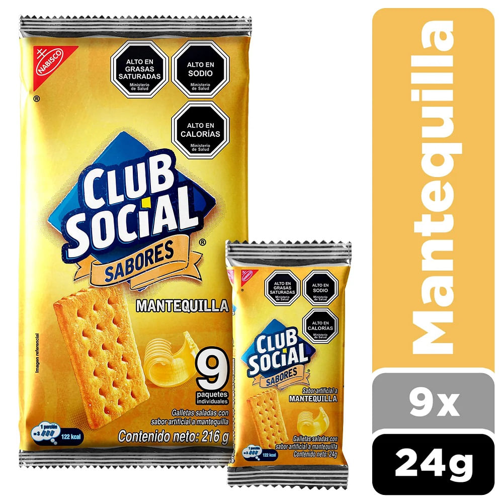 Galleta Club Social salada sabor mantequilla 24g