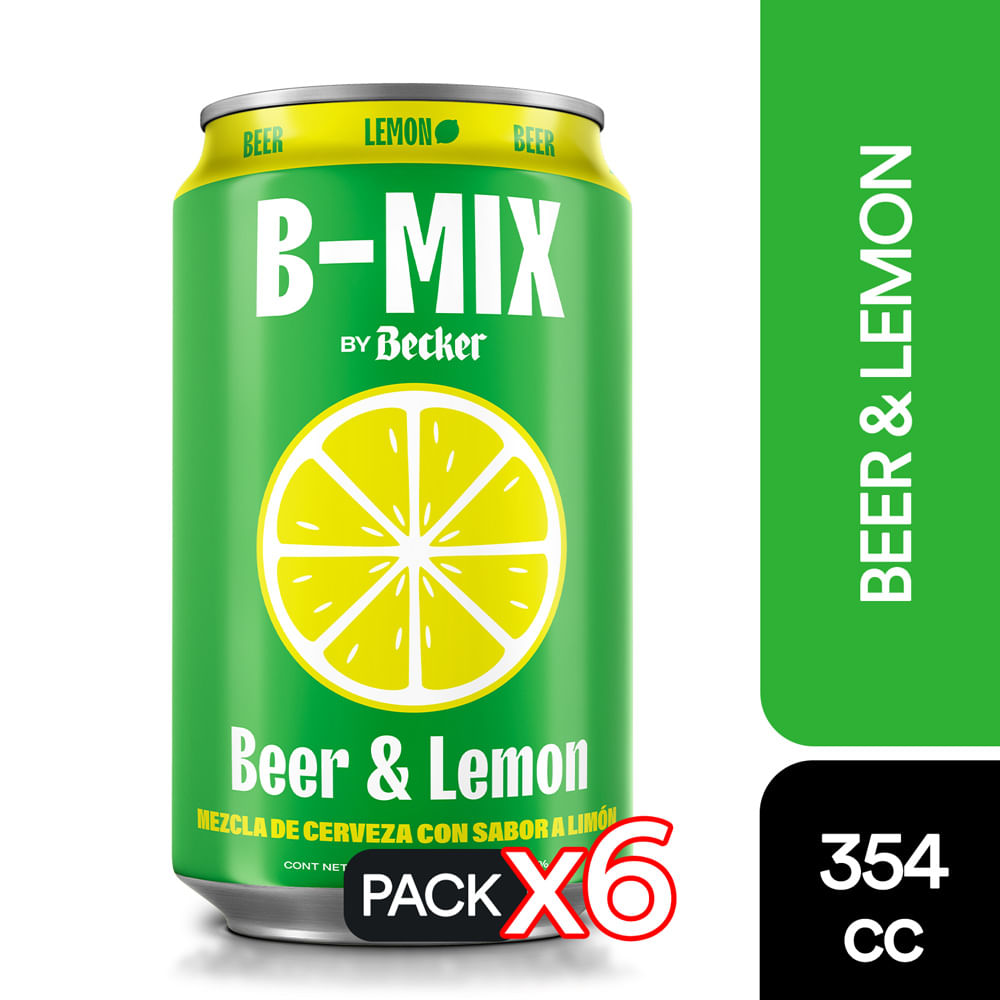 Pack cerveza B-Mix Becker lata 6 un de 354 cc