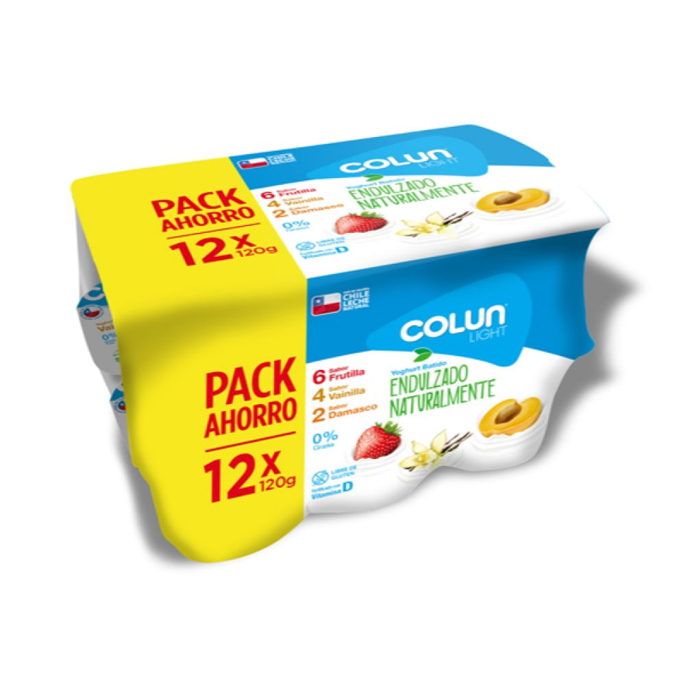 Pack yoghurt colun light 12un 120g
