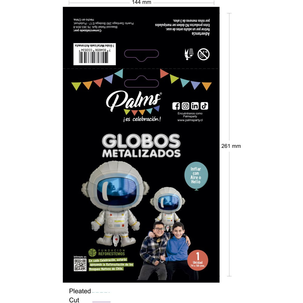 Globo aluminio astronauta palms