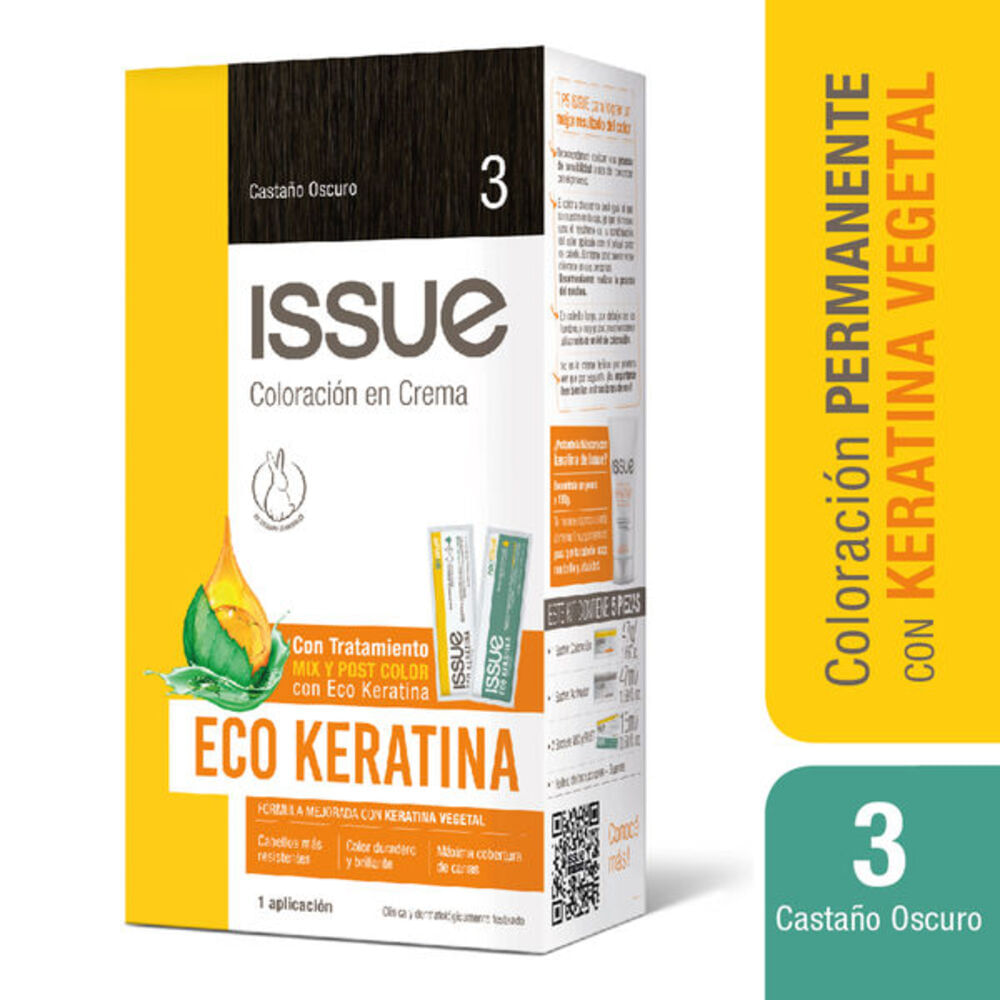 Coloración eco keratina Issue 3 castaño oscuro