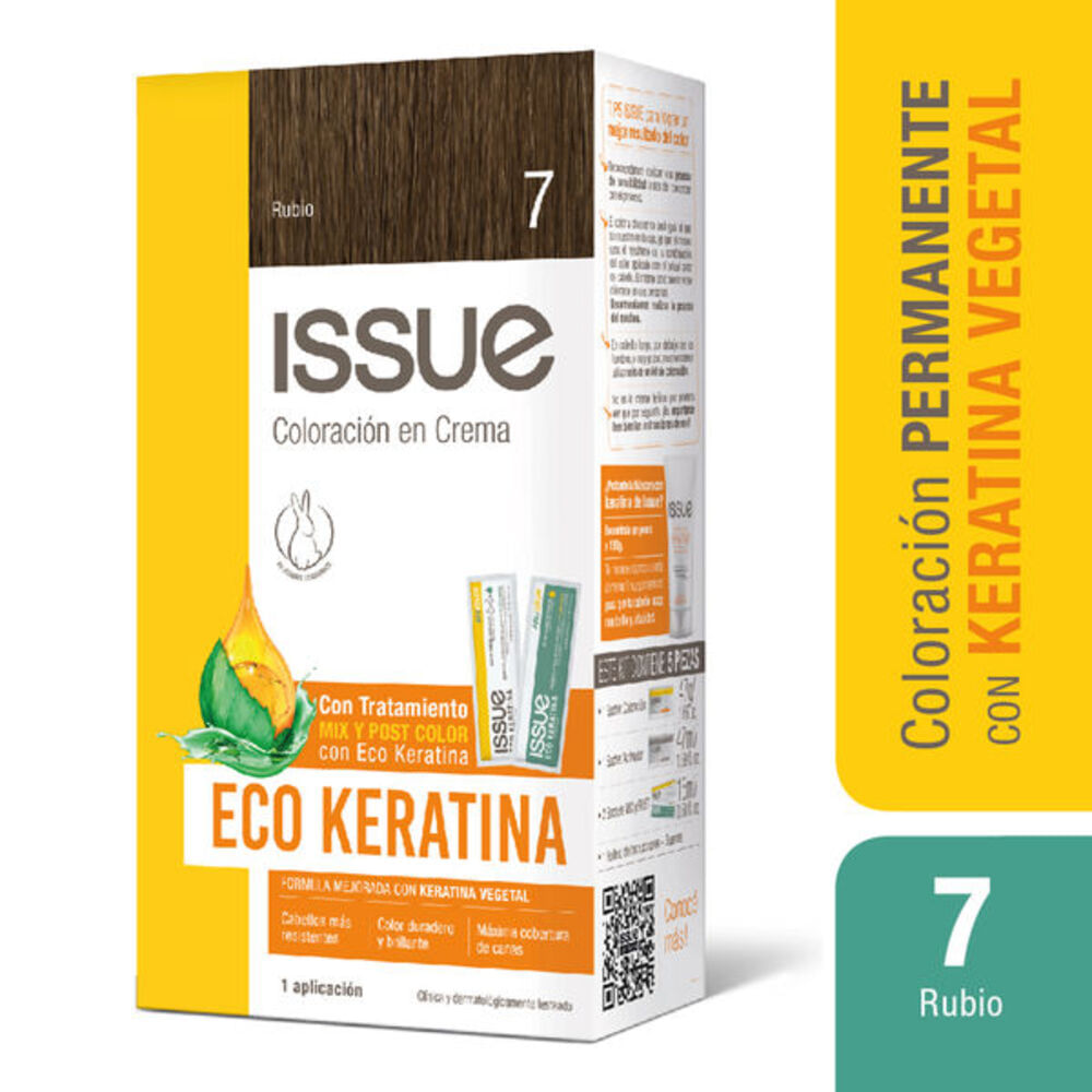 Coloración eco keratina issue 7 rubio