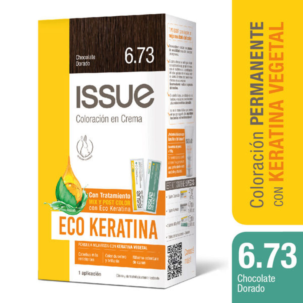 Coloración eco keratina issue 6.73 chocolate dorado