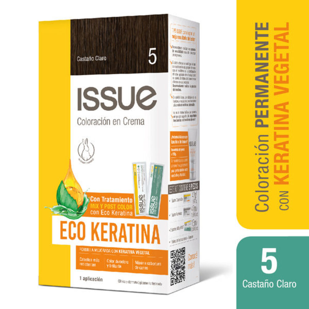 Coloración eco keratina issue 5 castaño claro Coloración eco keratina issue 5 castaño claro