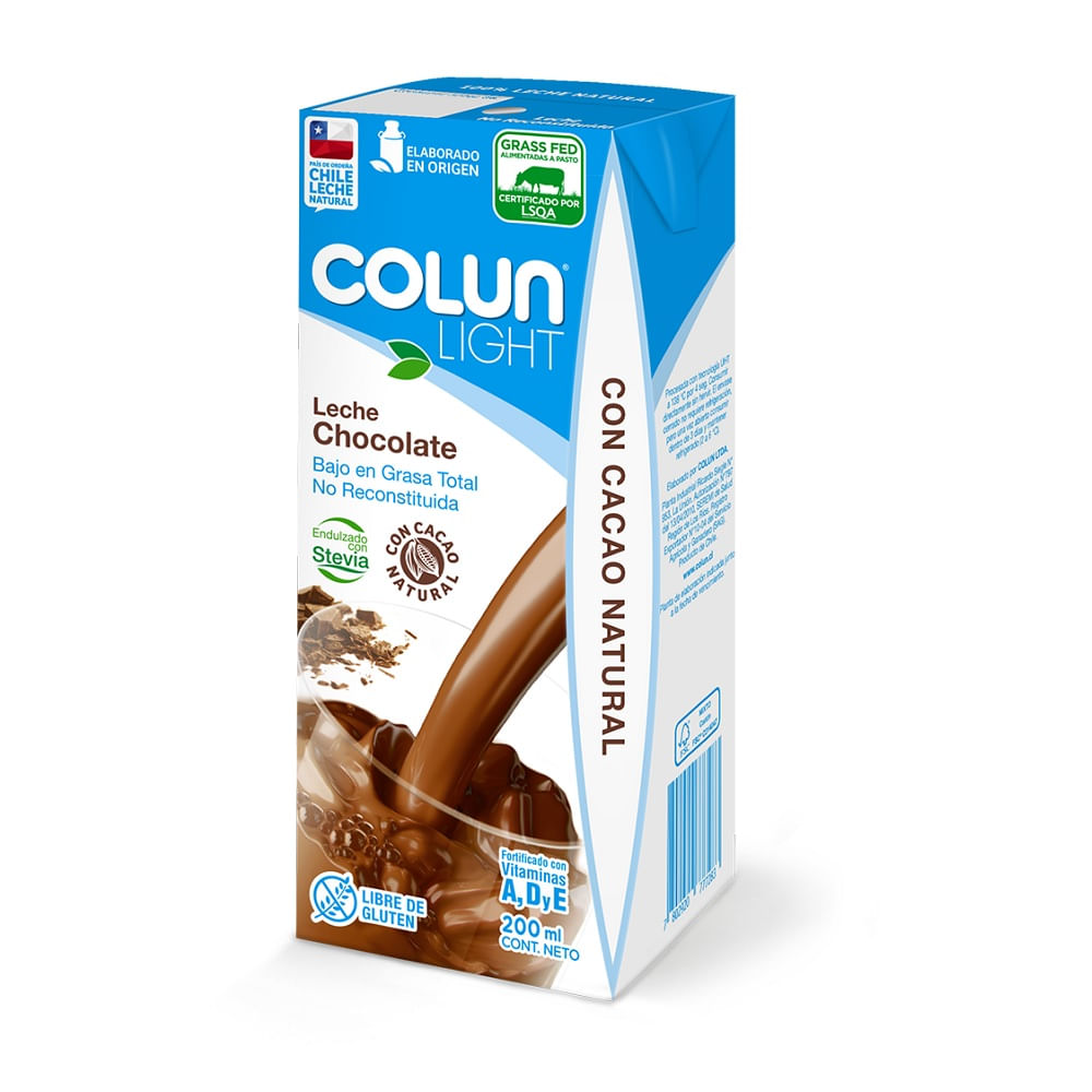 Leche descremada light Colun sabor chocolate 200 ml