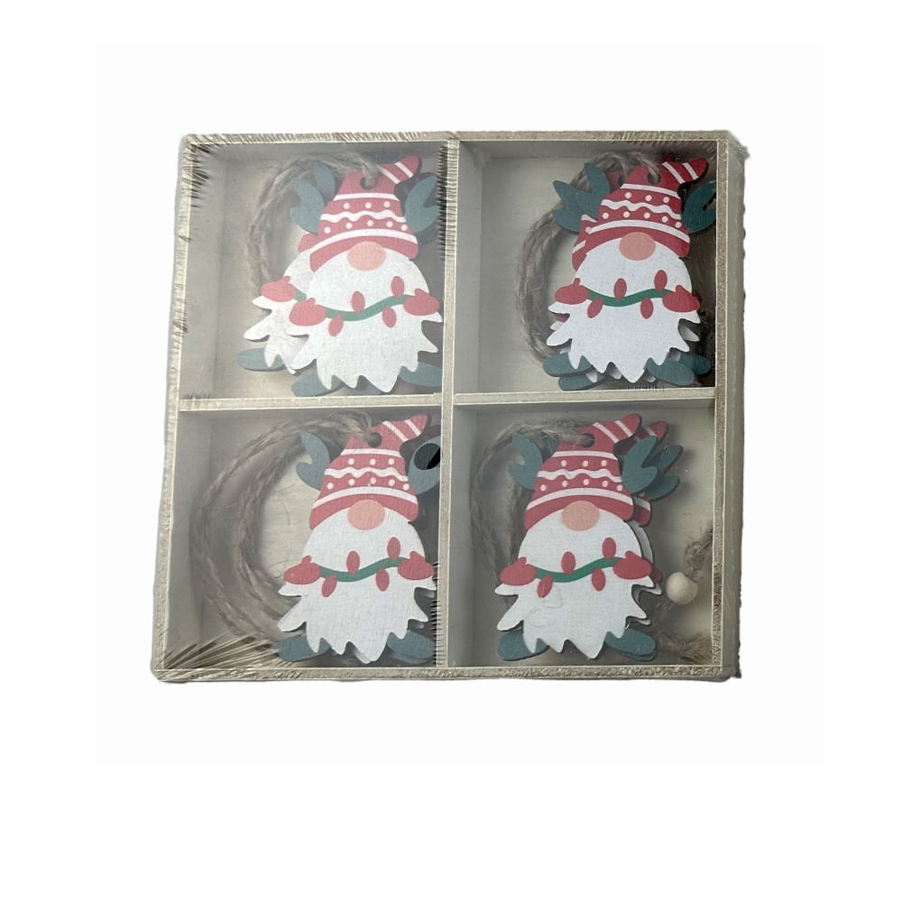Set colgantes gnomos clásicos de navidad 8 un de 7 cm