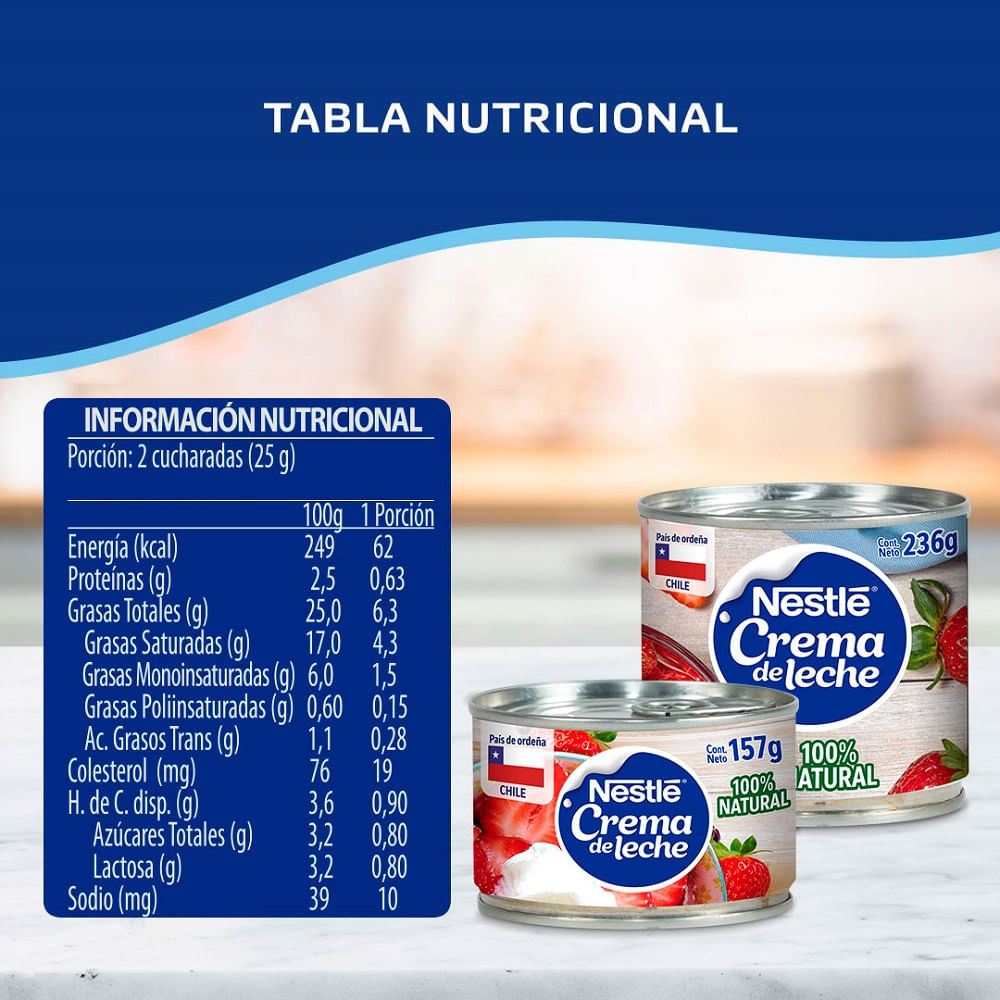 Crema de leche Nestlé lata abre fácil 157 g