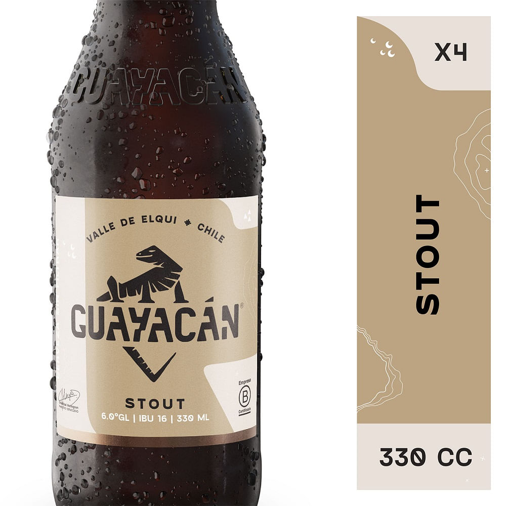 Pack cerveza Guayacan stout botella 4 un de 350 cc