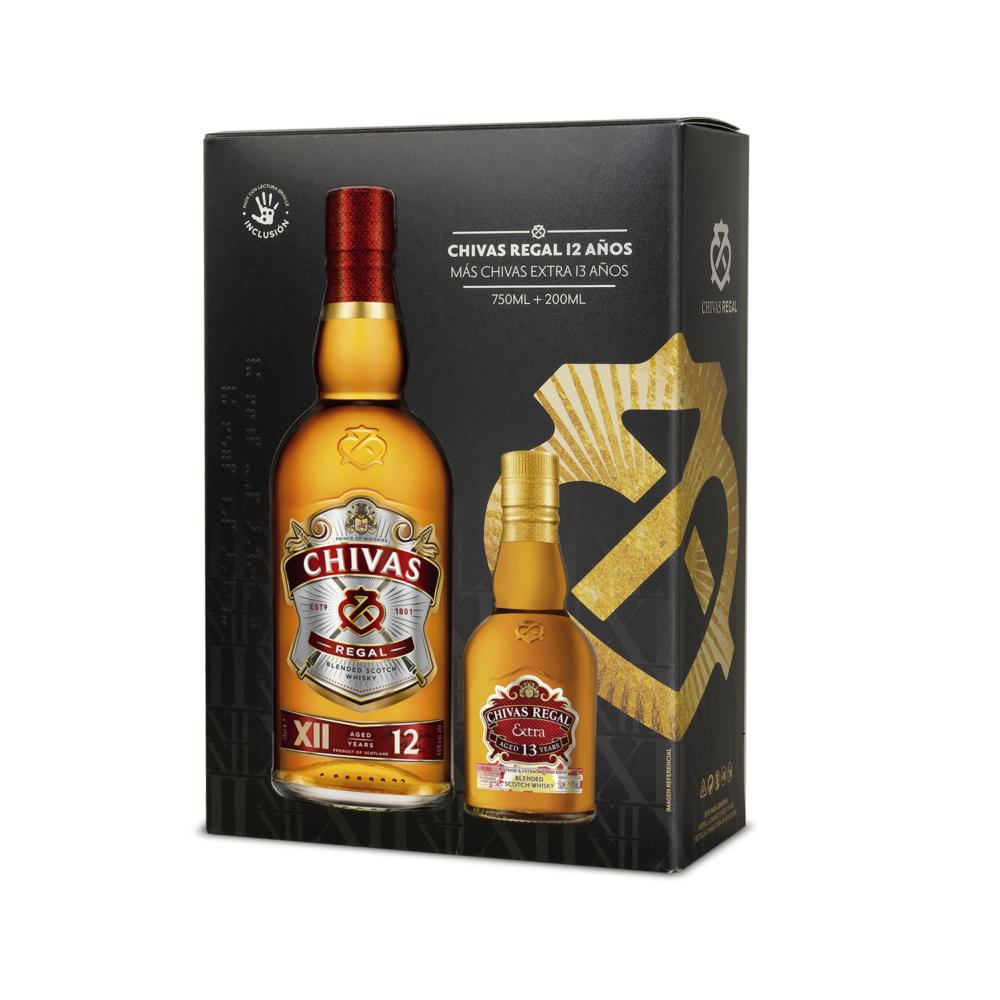 Pack Whisky Chivas Regal 12 años 750 cc + Chivas Regal 200 cc