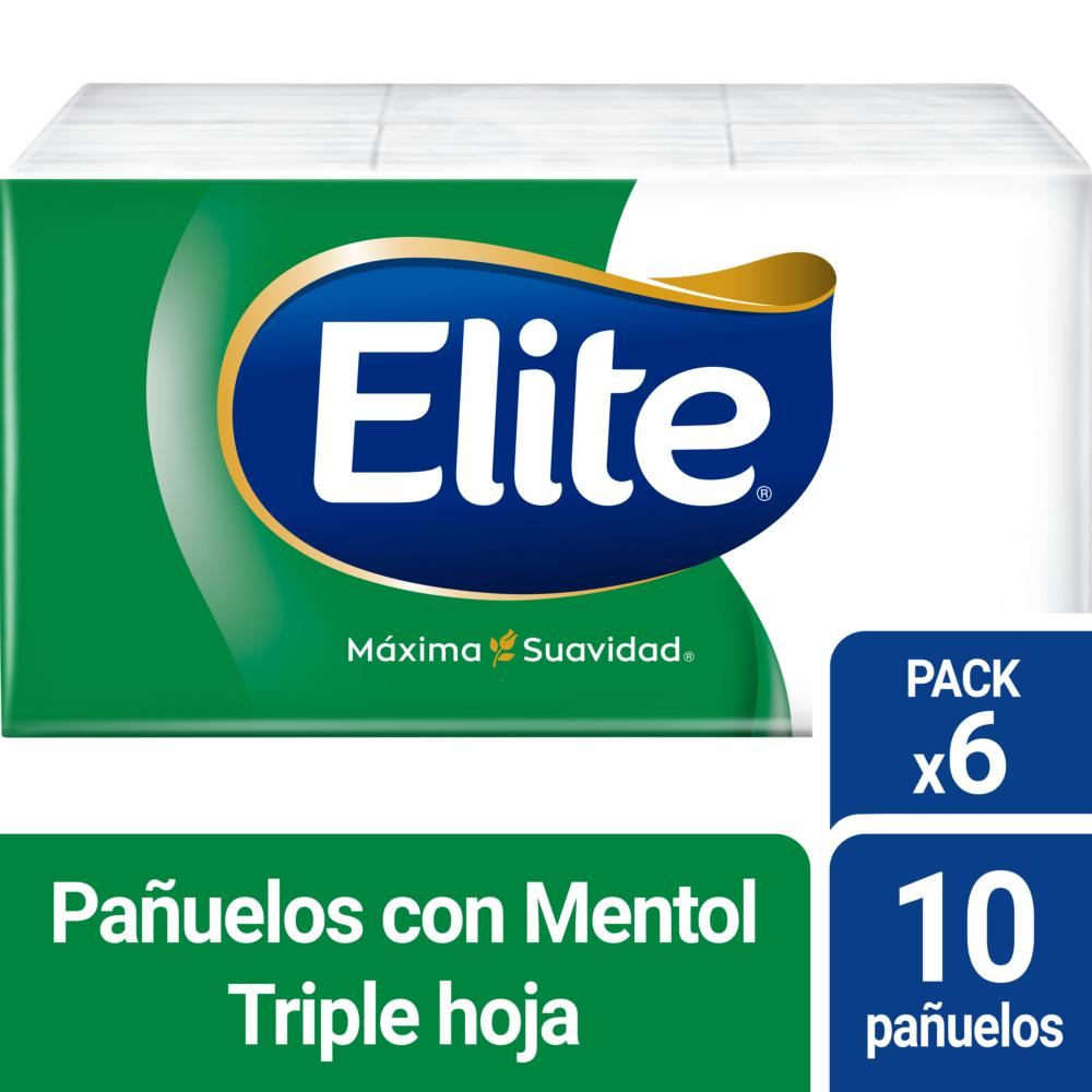 Pañuelos Elite mentol 6 un de 10 pañuelos c/u