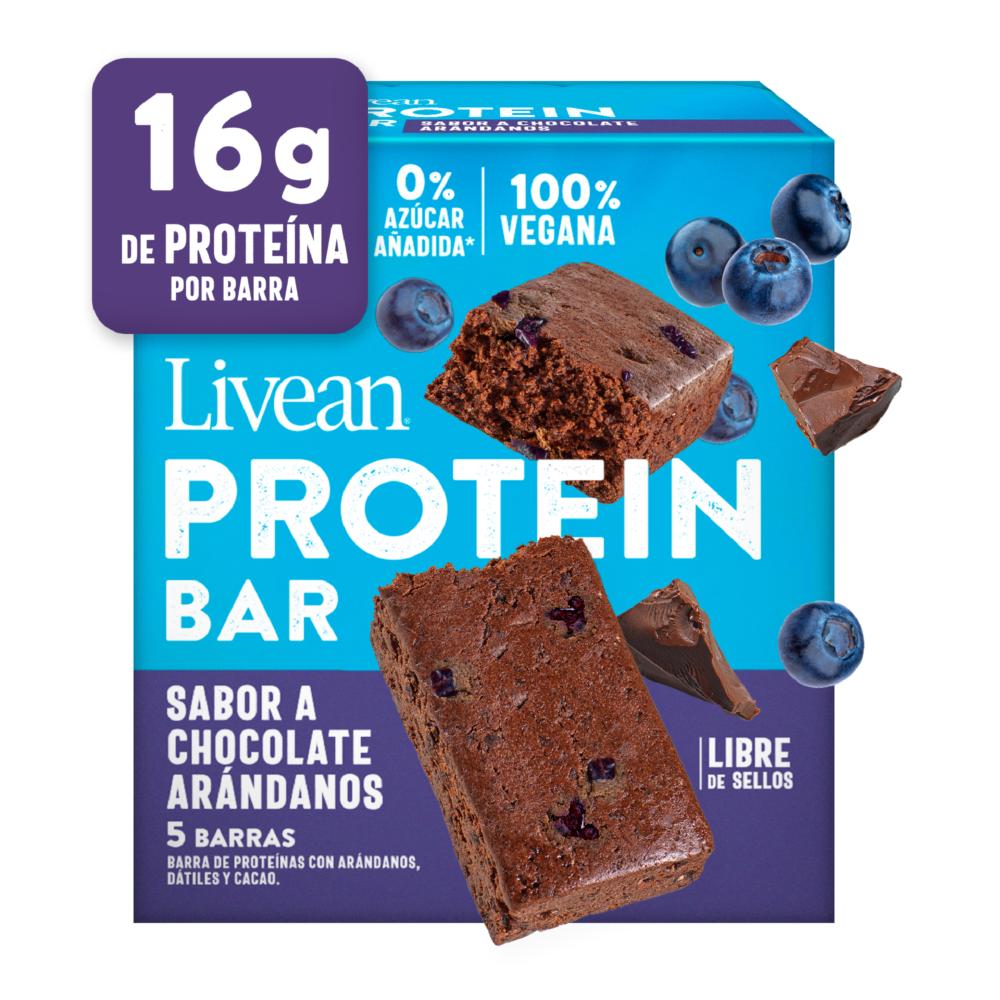 Barra cereal protein livean chocolate arandano 45g x 5