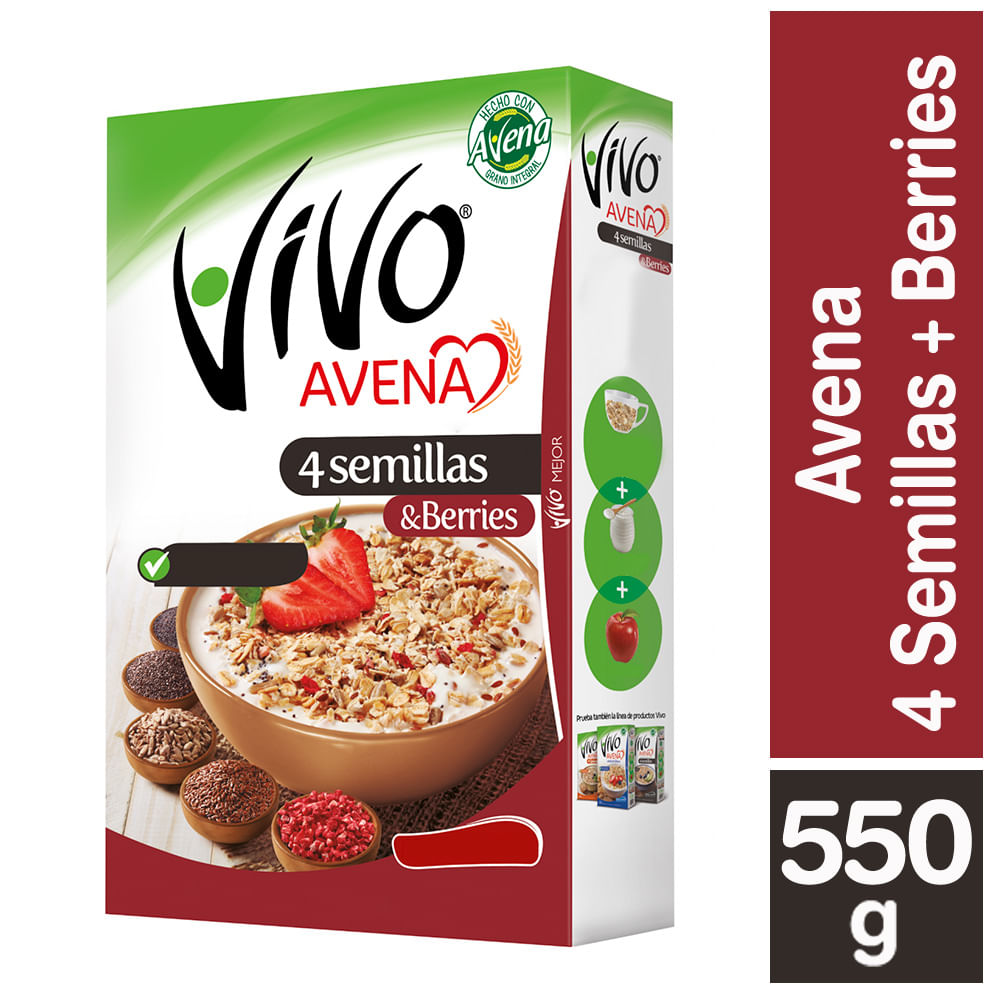 Avena Vivo 4 semillas + berries 550 g
