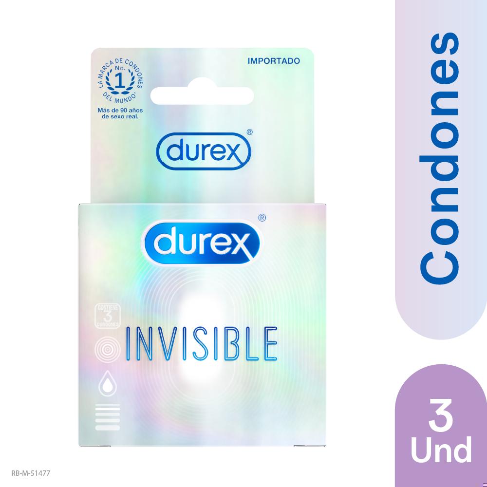 Preservativos Durex invisible ultra delgado 3 un Preservativos Durex invisible ultra delgado 3 un