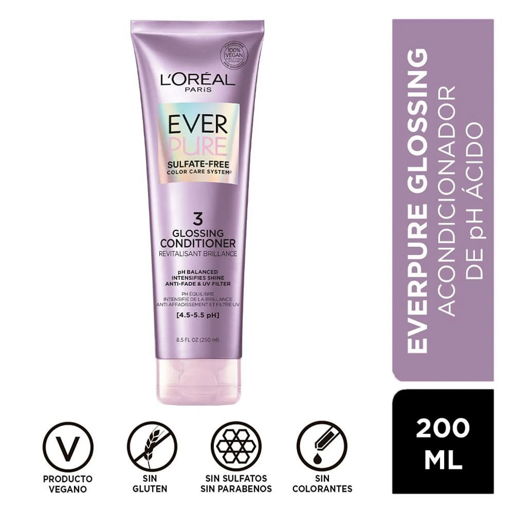 Acondicionador Loreal Everpure glossing 250 ml