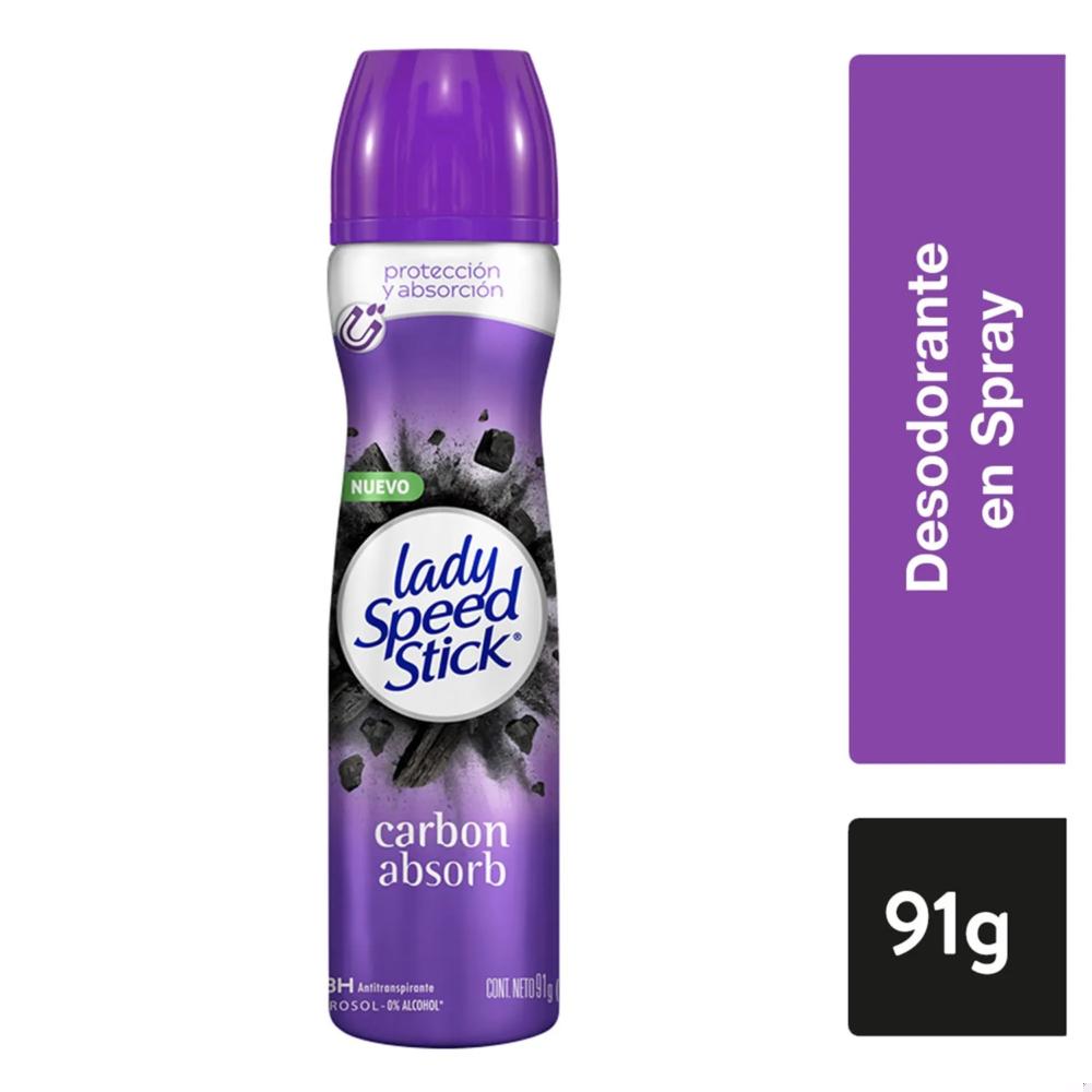 Desodorante Lady Speed Stick carbón absorb spray 150 ml