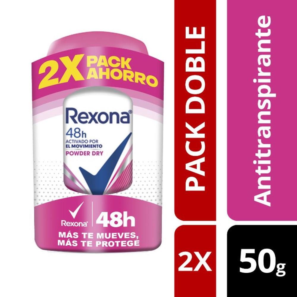 Pack desodorante Rexona powder barra 2 un de 50 g