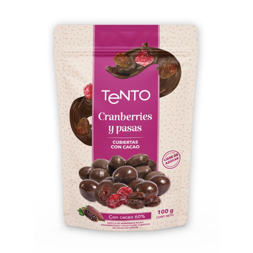 Cranberries y pasas Tento con cacao 100 g