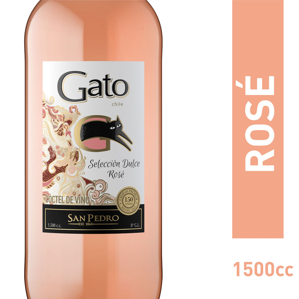 Cóctel de vino Gato selección dulce rosé botella 1.5 L