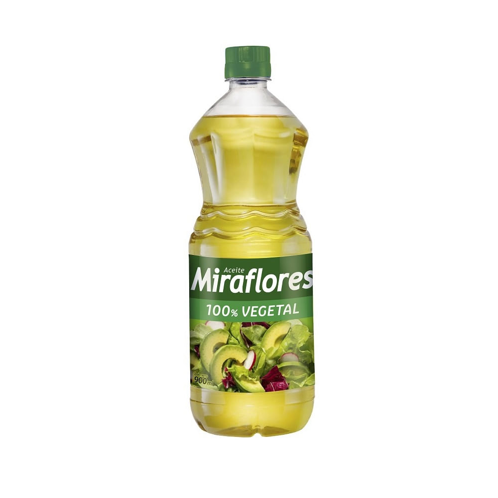 Aceite Miraflores vegetal botella 900 cc