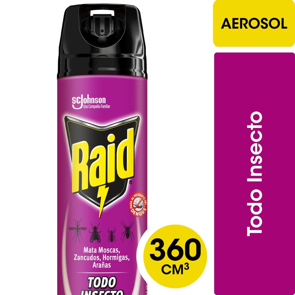Insecticida Raid mata todo insecto aerosol 360 cc