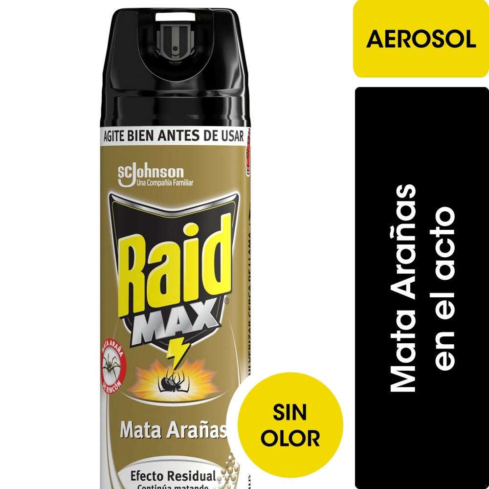 Insecticida Raid Max mata arañas sin olor aerosol 360 cc