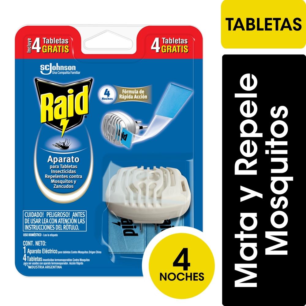 Insecticida Raid eléctrico tabletas mosquitos y zancudos aparato 1 un