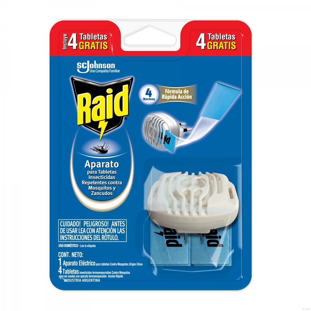 Insecticida Raid eléctrico tabletas mosquitos y zancudos aparato 1 un