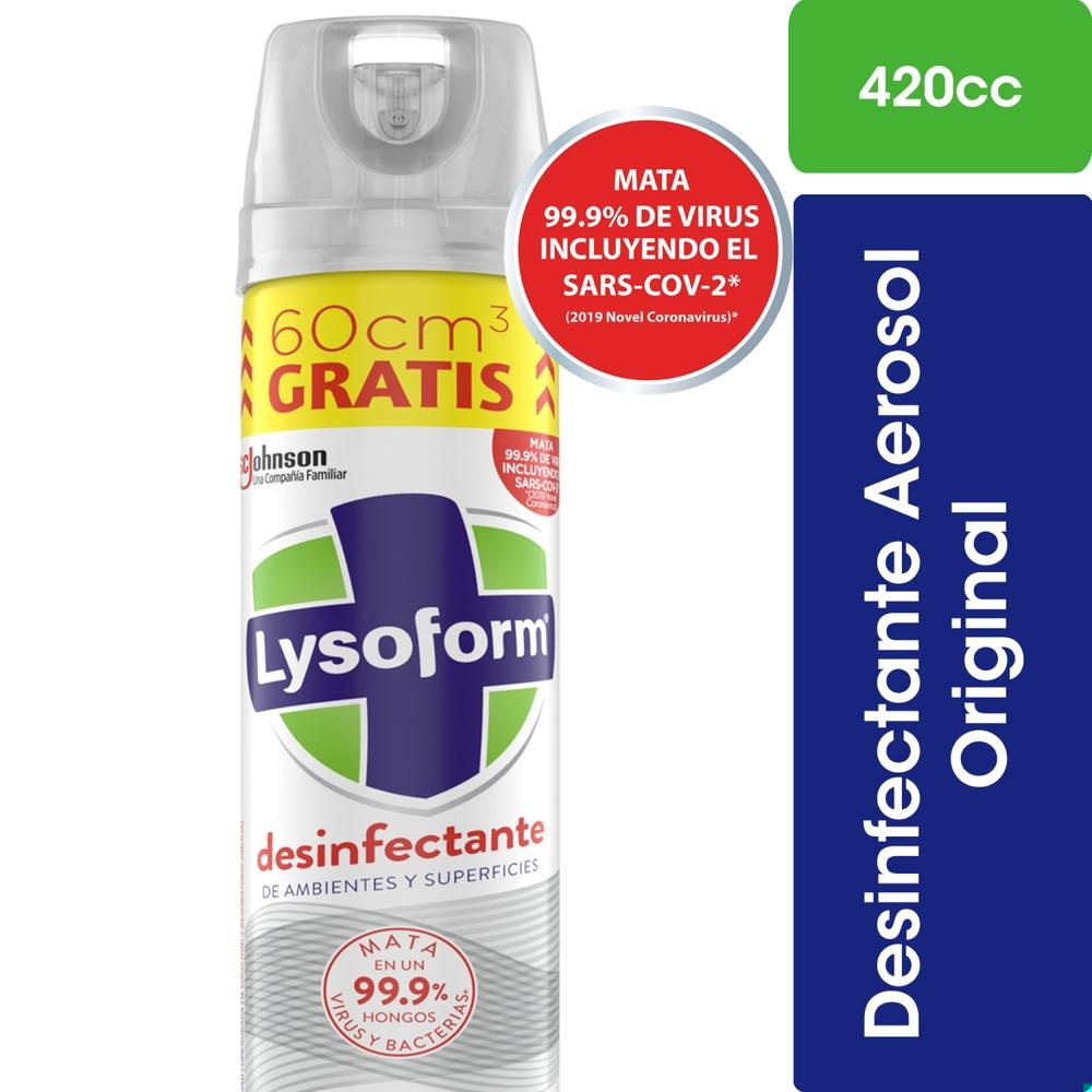 Desinfectante de ambientes y elimina olores Lysoform original aerosol 420 ml