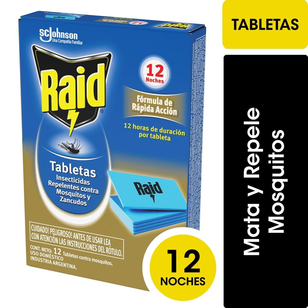 Insecticida Raid eléctrico tabletas mosquitos y zancudos repuesto 12 un