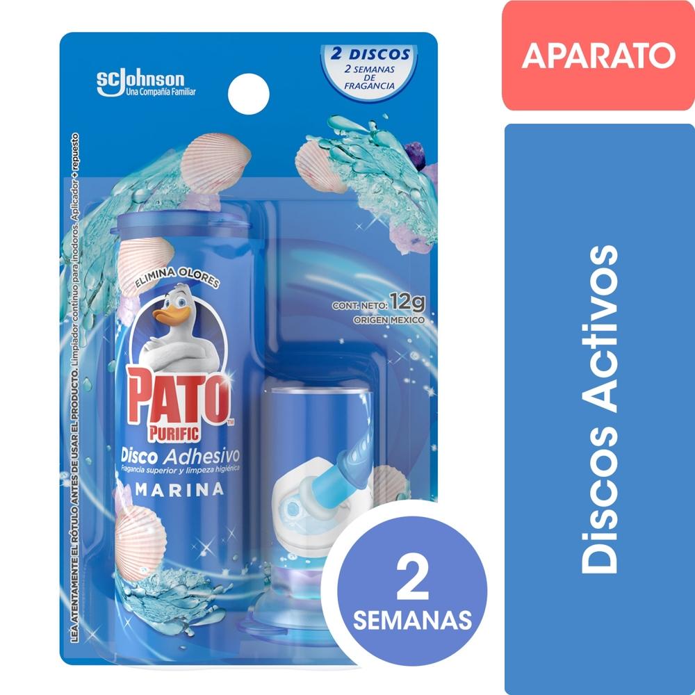 Discos adhesivos inodoro Pato marina aplicador + repuesto 2un
