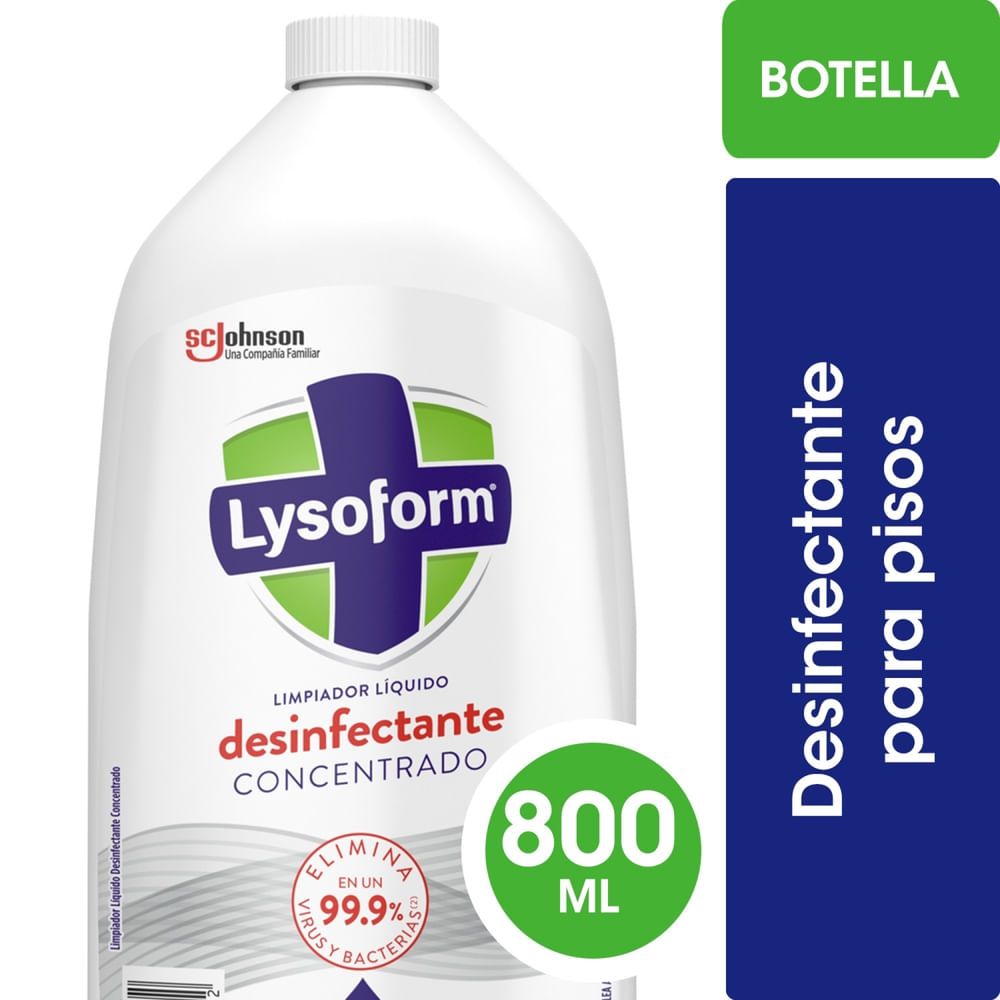 Limpiador líquido Lysoform desinfectante concentrado para pisos original botella 800 ml