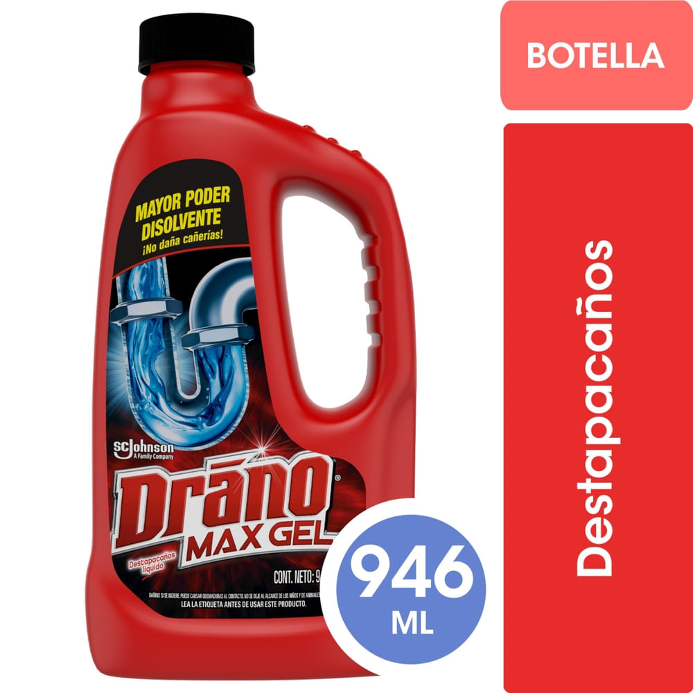 Destapacaños líquido Drano plus max gel 946 ml