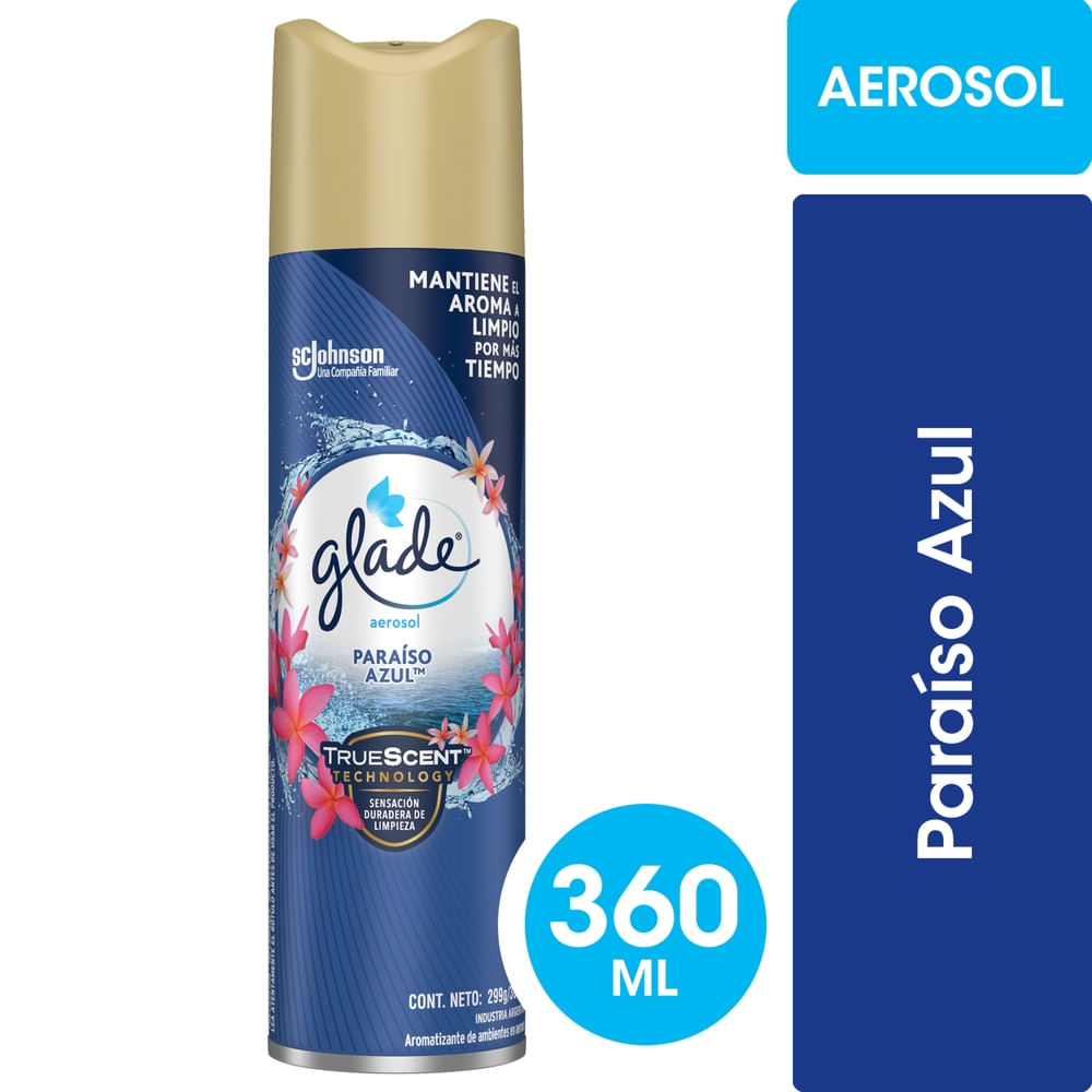 Desodorante ambiental Glade paraíso azul aerosol 360 ml