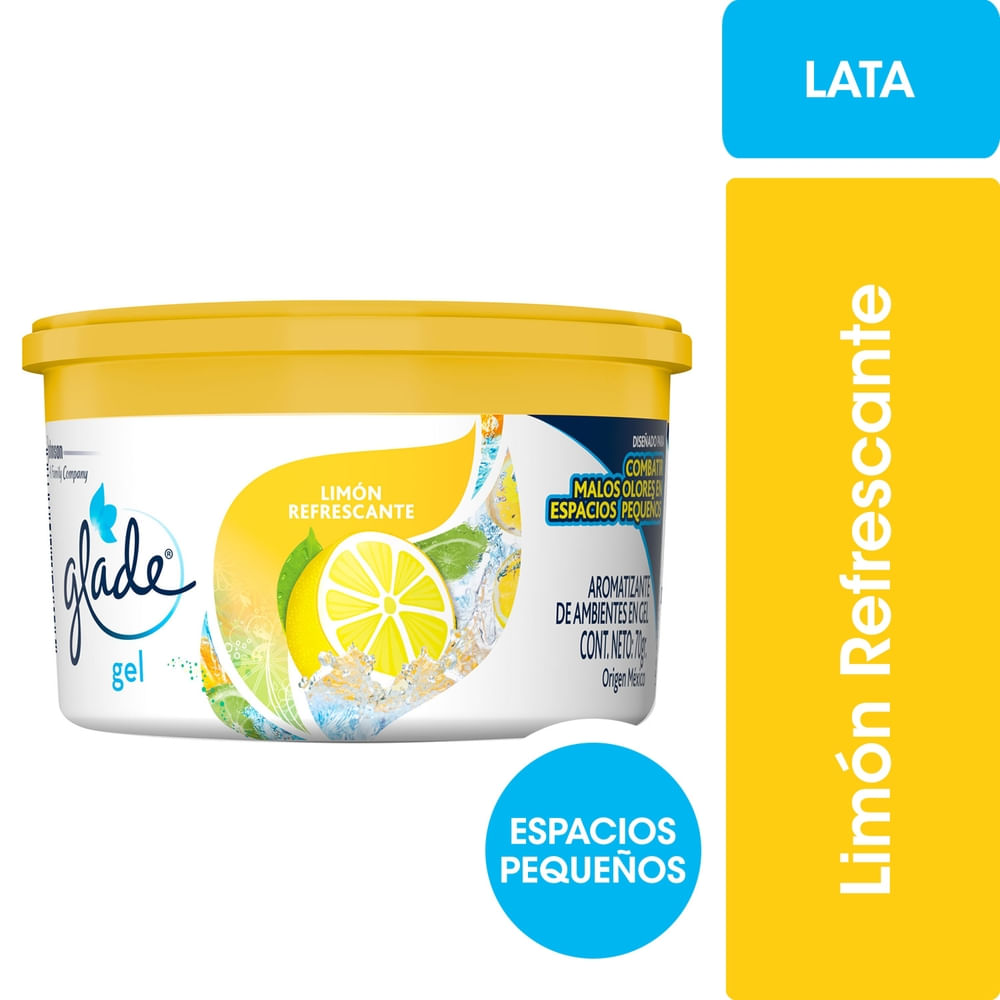 Desodorante ambiental Glade mini gel hogar limón refrescante 70 g
