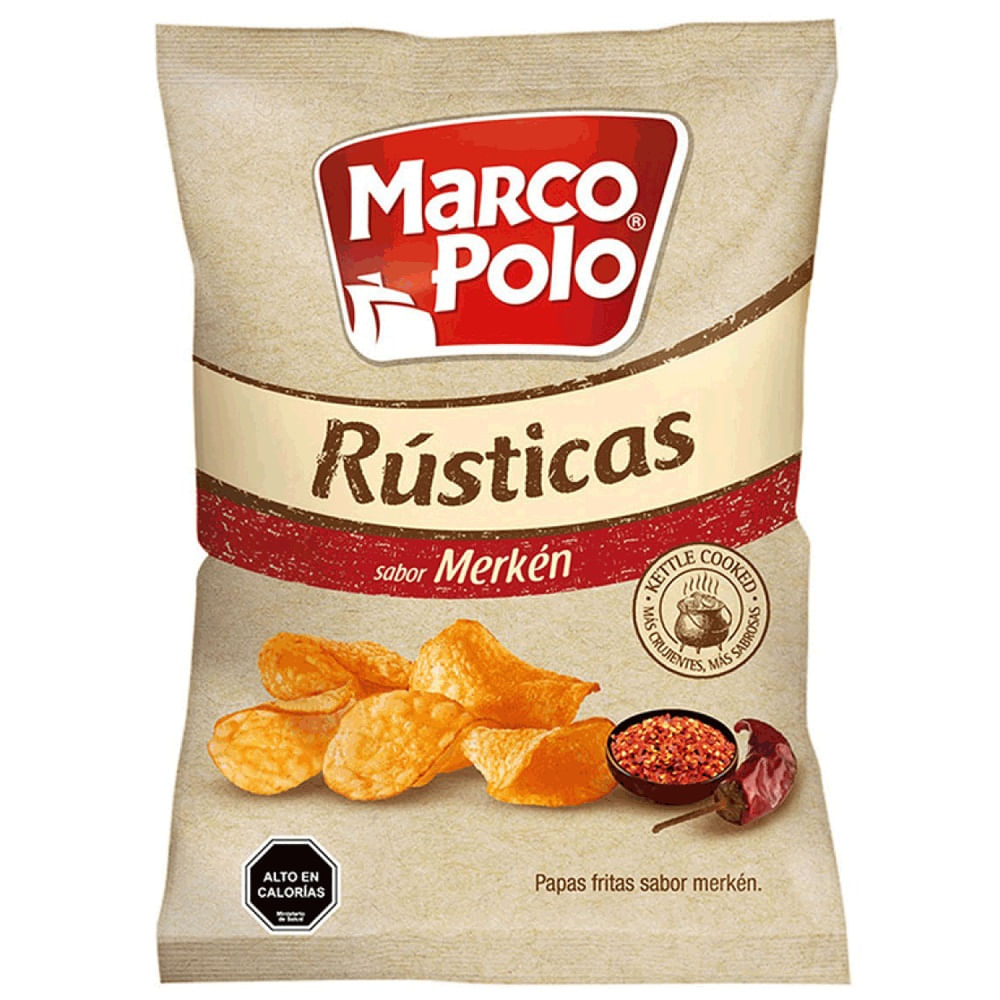 Papas fritas Marco Polo rústicas merkén bolsa 185 g