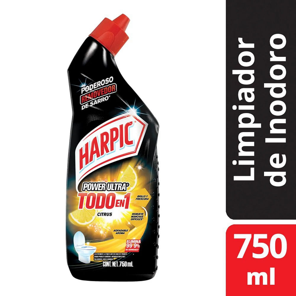 Gel limpiador Harpic desinfectante para inodoros power ultra citrus 750 ml