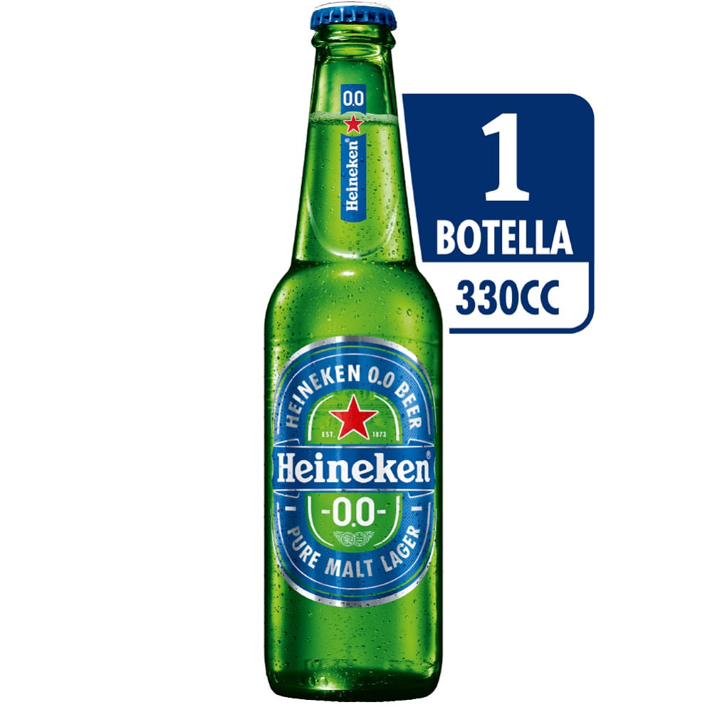 Cerveza Heineken cero botella 330 cc