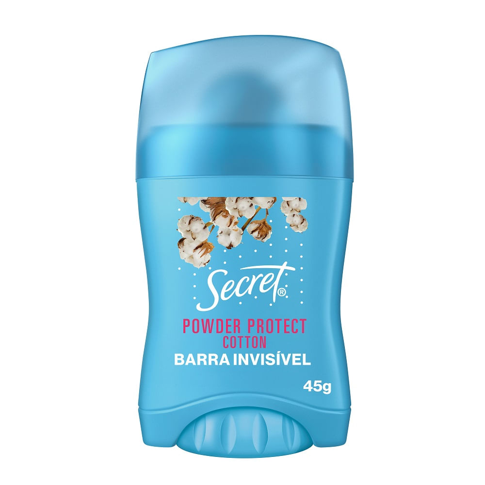 Desodorante en barra Secret invisible  powder protect cotton 45 g