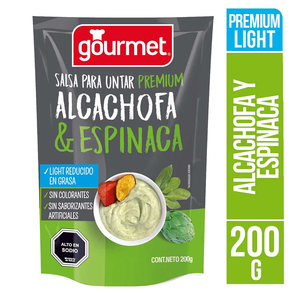 Salsa para untar Gourmet premium alcachofa espinaca 200 g