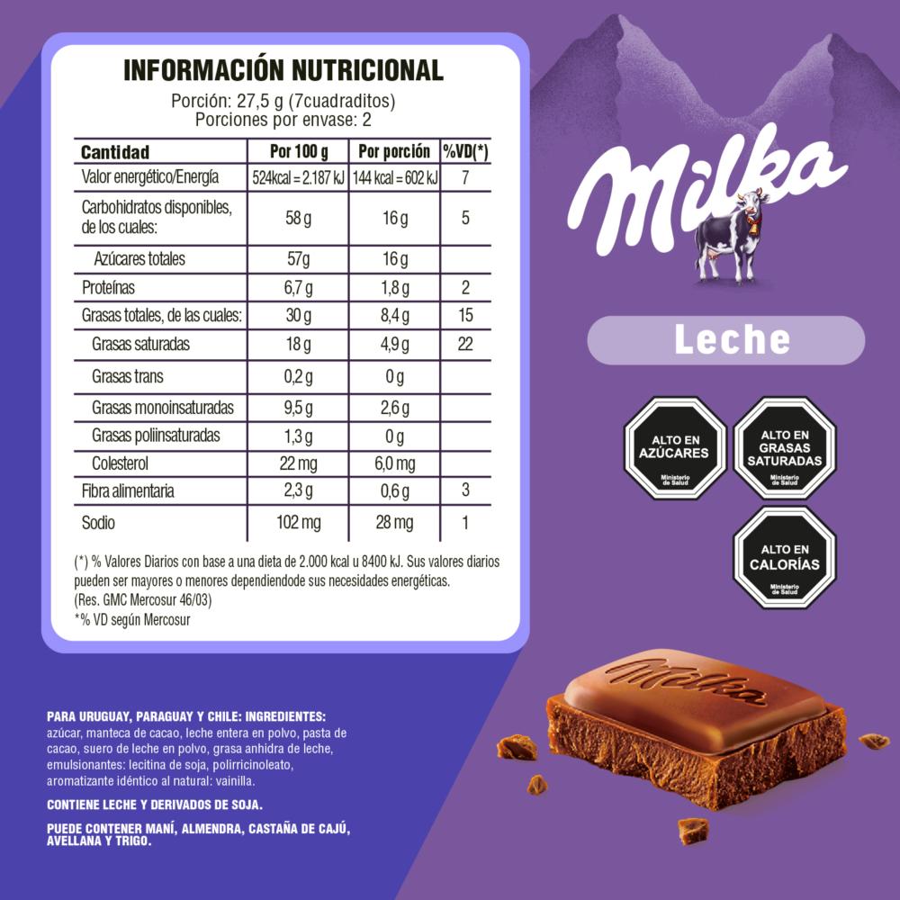 Chocolate Milka leche mensajes 55 g